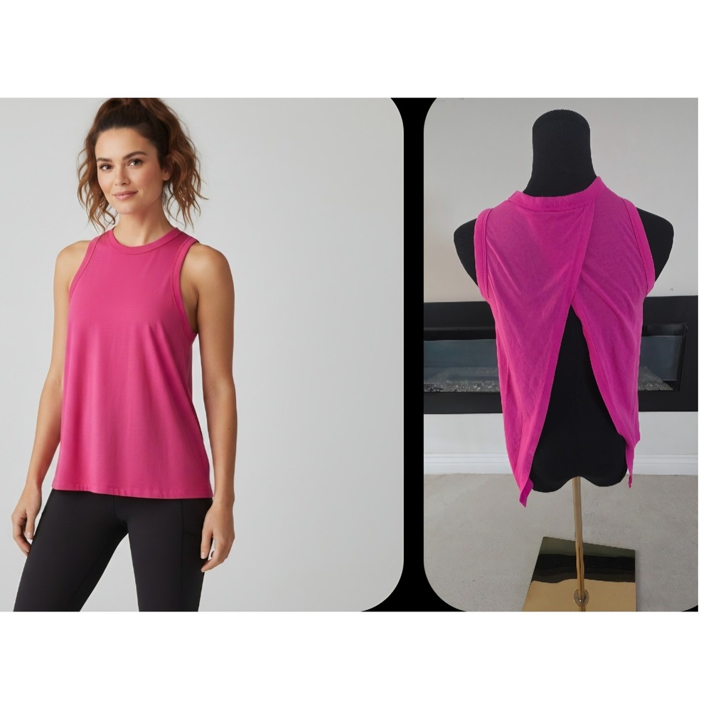 J.Crew Womens Pink Open Tulip Back Active Tank Top XS Sleeveless Workout Yoga